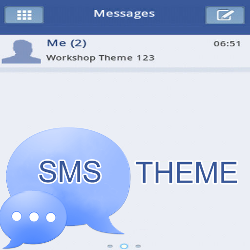 Beyaz Mavi Tema GO SMS