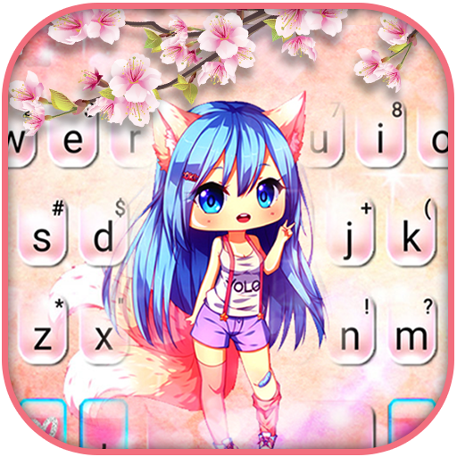 Pink Sakura Girl Keyboard Them