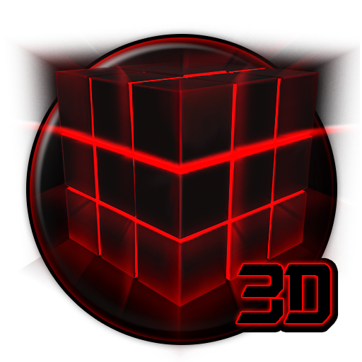 3D Neon Cube Theme