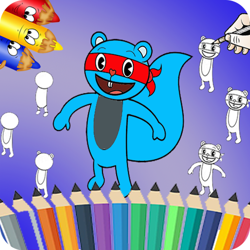 How To Draw and Coloring Happy tree Friends