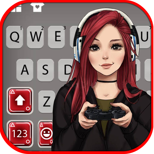 Gamer Girl Keyboard Background