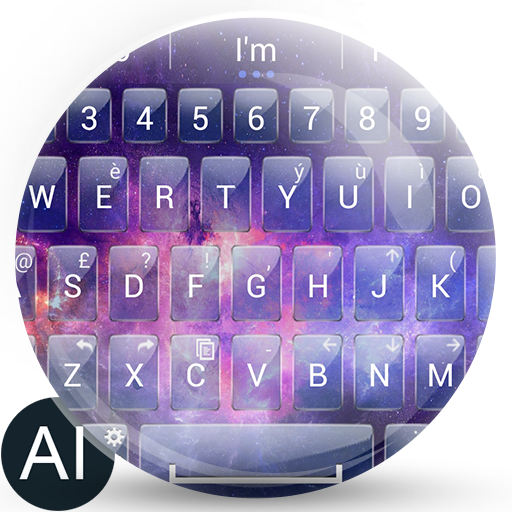 AI Keyboard Theme Glass Galaxy