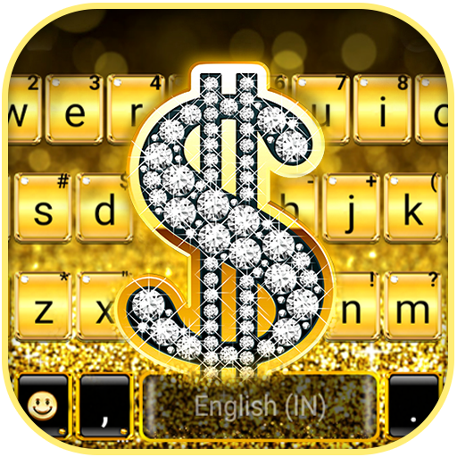 Dollar Gold Glitter Keyboard T