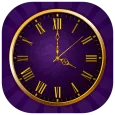 Purple And Golden Clock Live Wallpaper