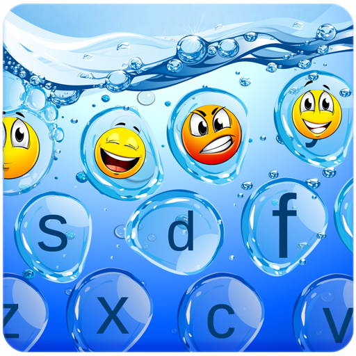 Water Bubble Blue Keyboard