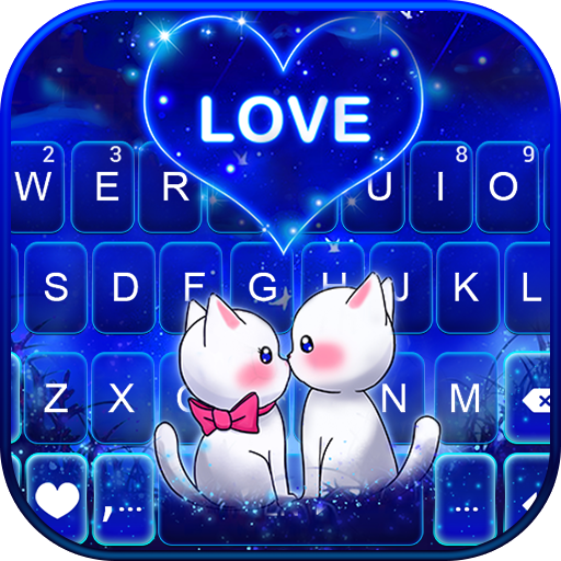 Neon Kitten Love Keyboard Back