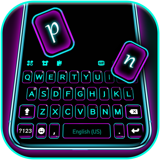 Simple Neon Keyboard Background