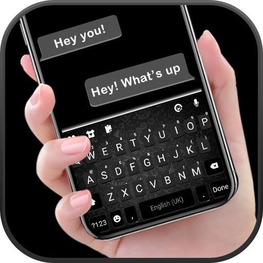 SMS Black Chat Keyboard Backgr