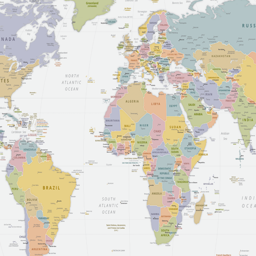 World Map With Countries Name