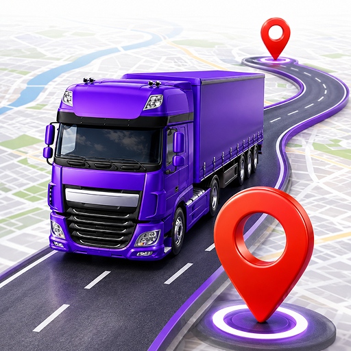 Truck GPS Route Navigation Map