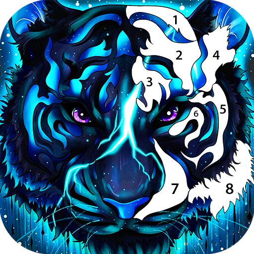 Tiger color by number: Coloring games offline