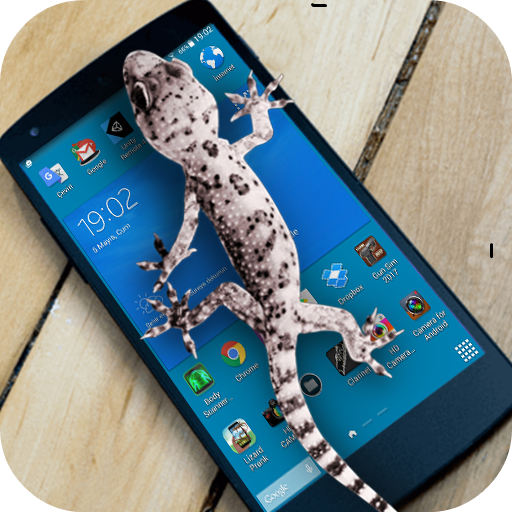 Lizard in phone funny walks