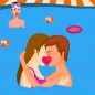 Swimming pool kissing game