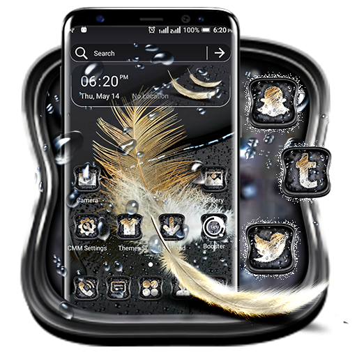 Feather Black Water Drop Theme