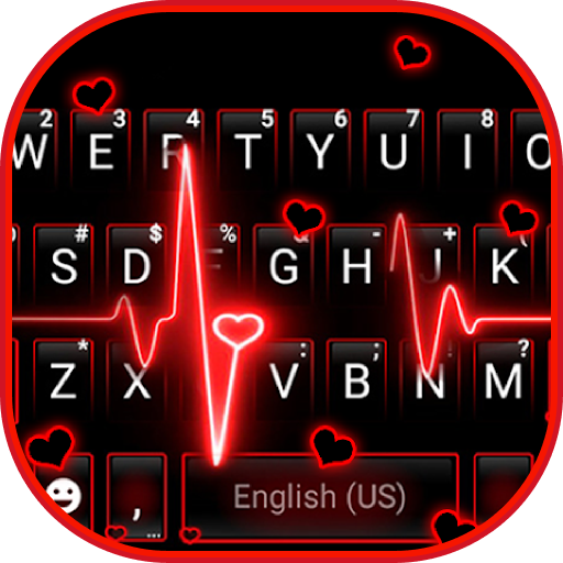 ธีม Neon Red Heartbeat