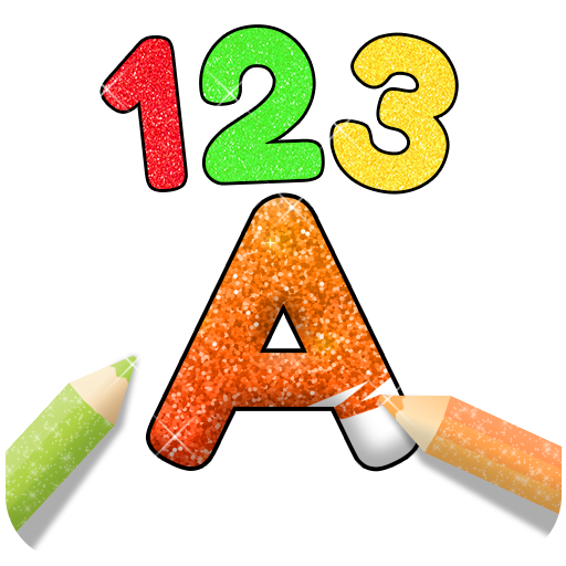 Glitter Alphabets and Numbers Coloring Book Game