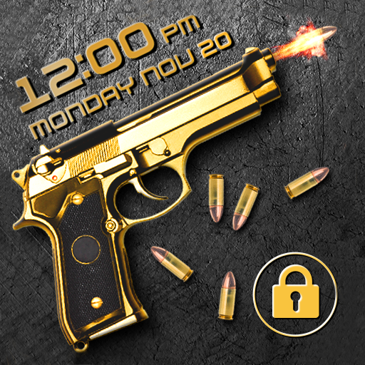 Gun shooting lock screen