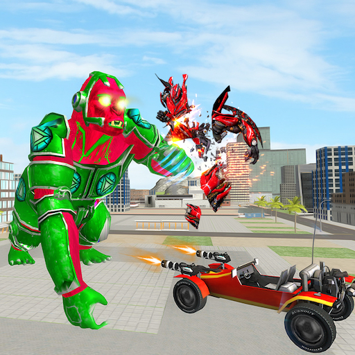 Gorilla Robot Hero Car Game. D