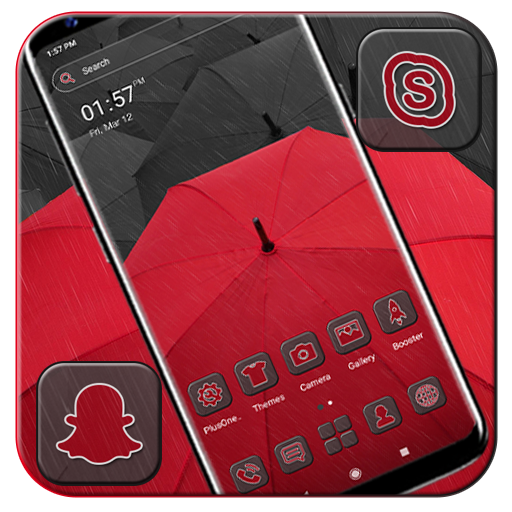 Red Umbrella Launcher Theme