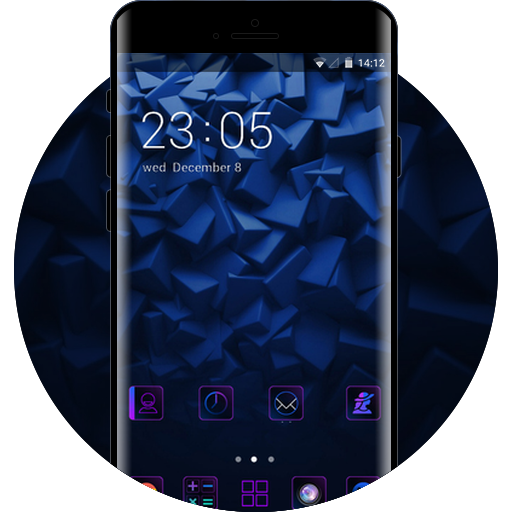 Dark Blue Abstract Theme for Vibe K5 HD Wallpaper