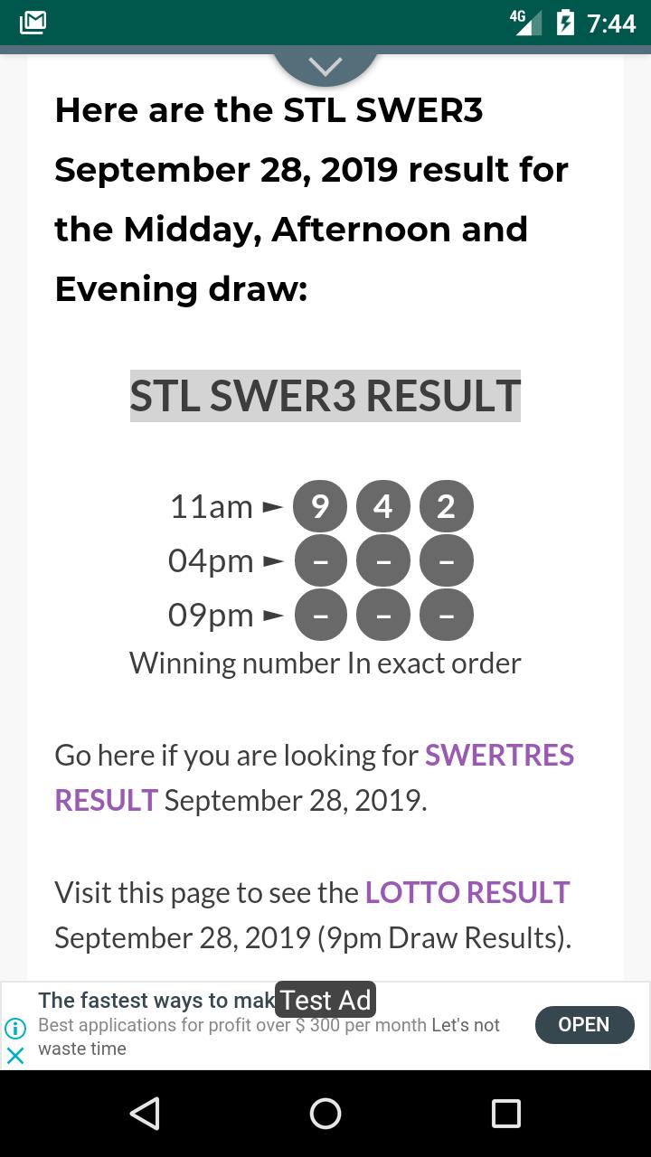 Lotto result september 2024 28 2019