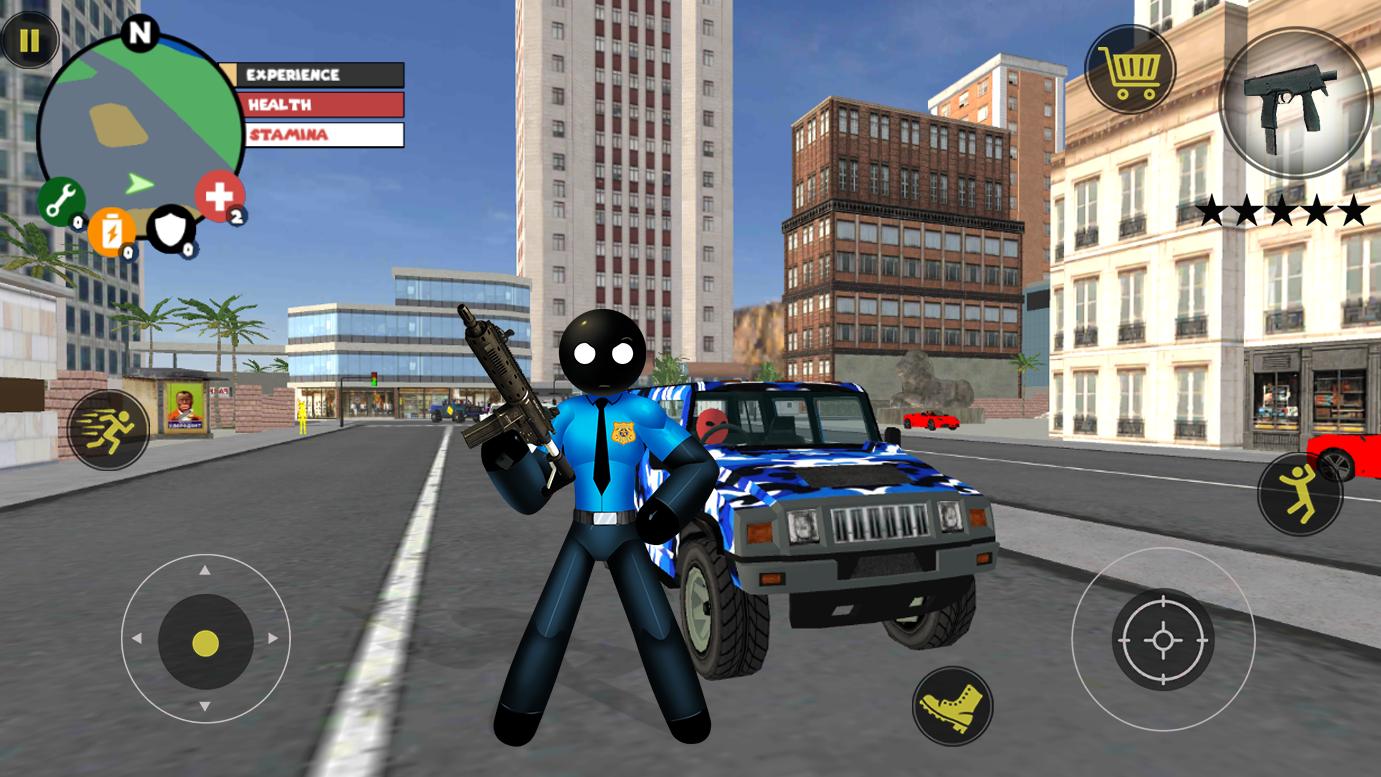 Скачать US Police Stickman Rope Hero V на ПК | Официальный представитель  GameLoop