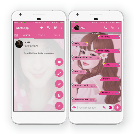 WA Theme Pink mod cantik