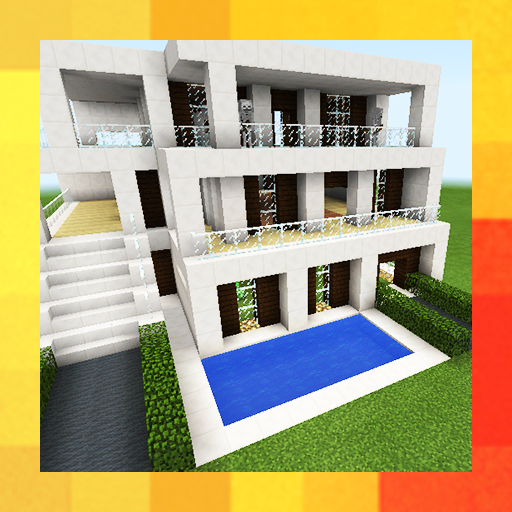 Três casas modernas. Mapa para MCPE