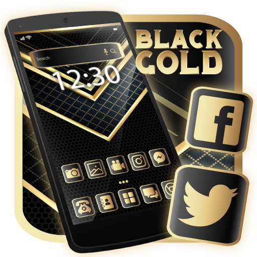 Black Gold Launcher Theme Live