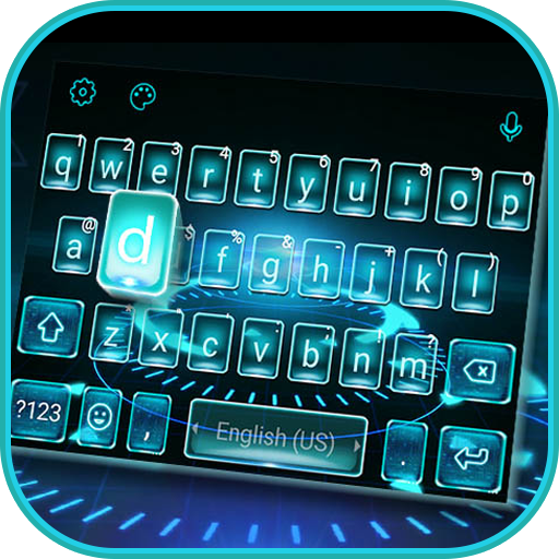 Neon Technology Keyboard Theme