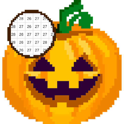 Halloween Pixel Art Color by Number-Free Coloring