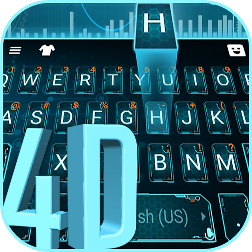 最新版、クールな Hologram 4d のテーマキーボード