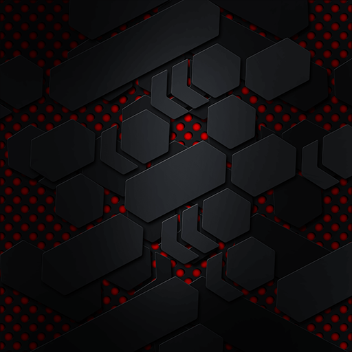 4K Wallpaper HD - Red Light Black Hexagon