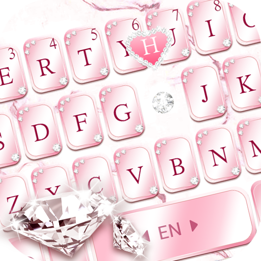 Pink Lovely Diamond Marble Key