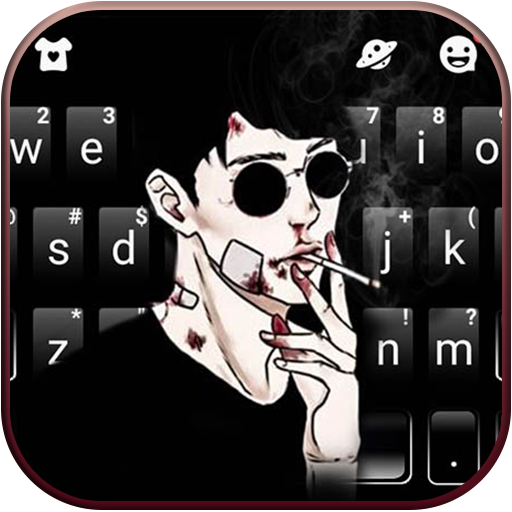 Tema Keyboard Smoking Cool Man