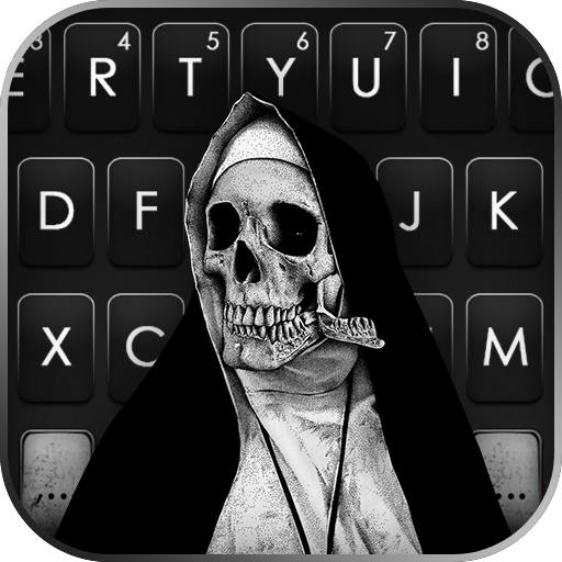 Horror Skull Nun Keyboard Back