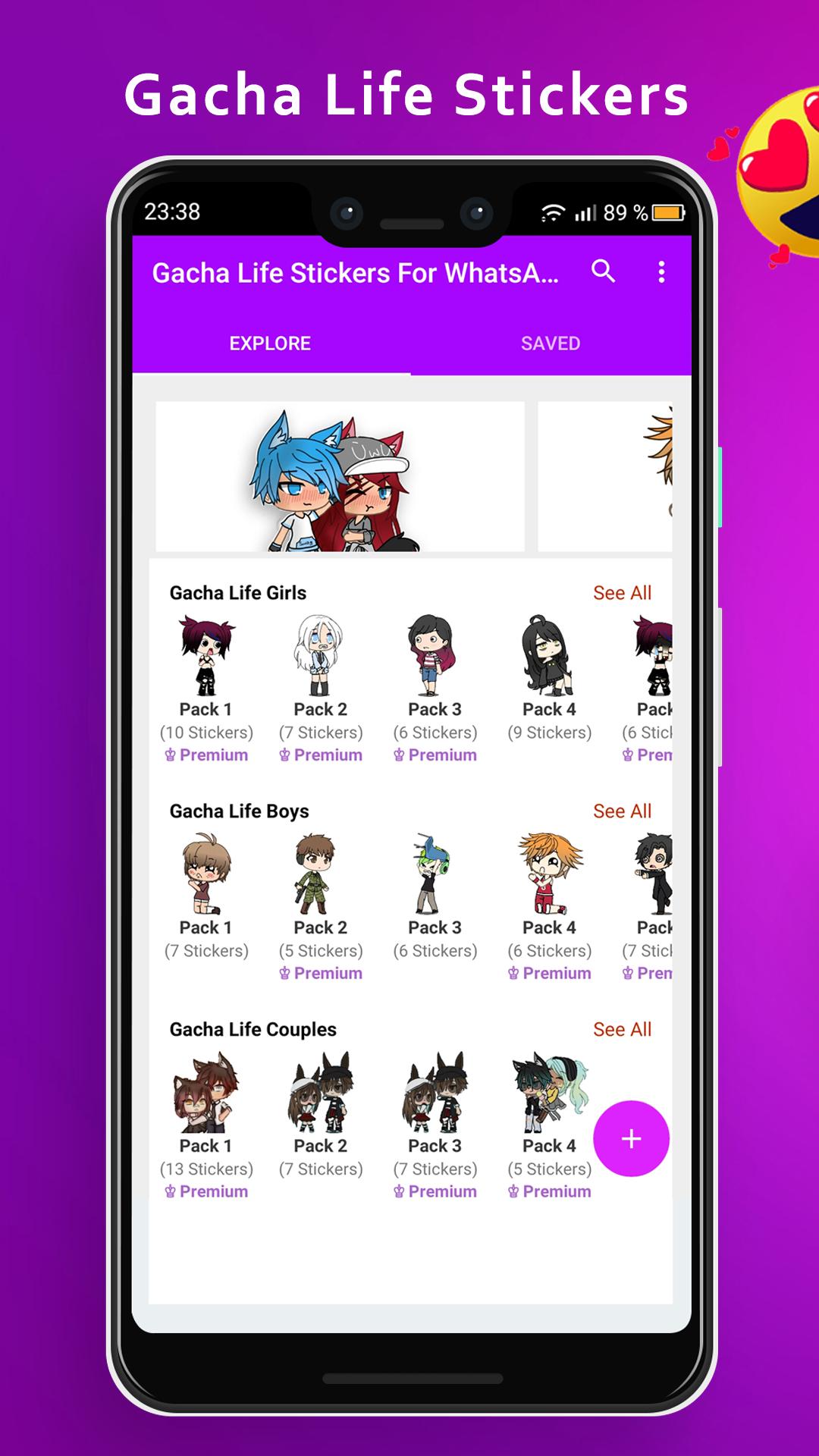 Download Gacha Life Stickers: Anime Stickers For WhatsApp android on PC