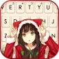 Christmas Cat Girl Keyboard Ba