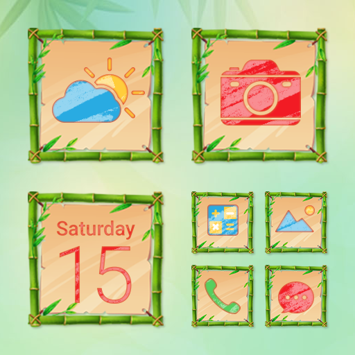 Wow Bamboo Theme - Icon Pack