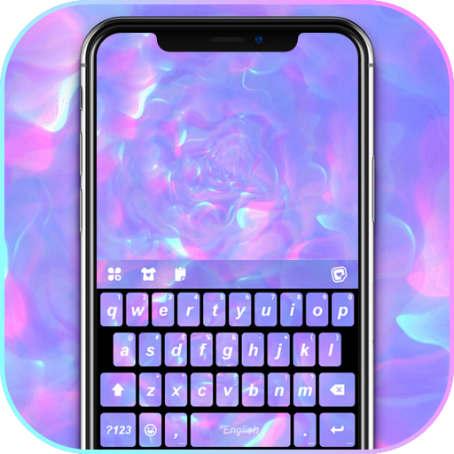 Purple Holographic Keyboard Ba