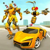 Bee Flying Jet Robot Car Games