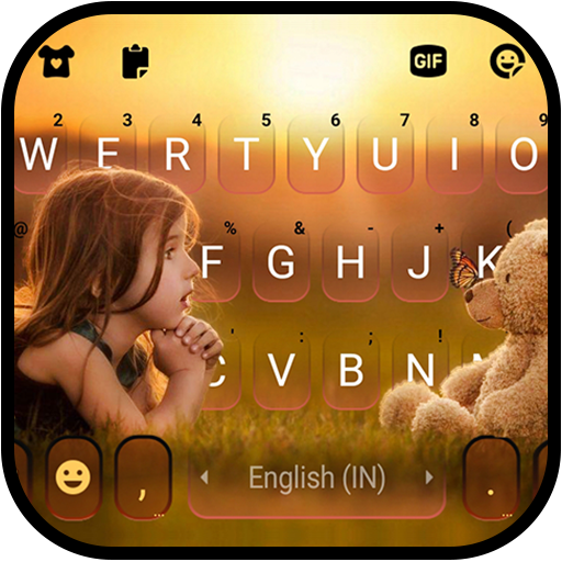 Photo Girl Keyboard Background