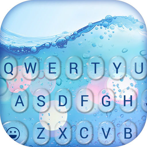 3D glass water keyboard theme