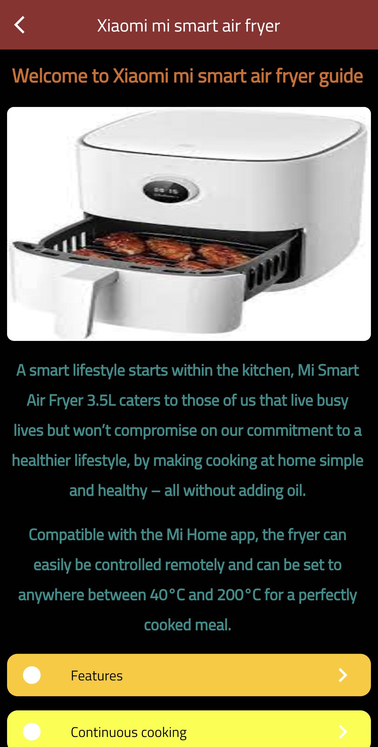 xiaomi mi smart airfryer guide - Apps on Google Play