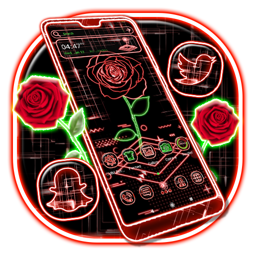 Laser Rose Launcher Theme