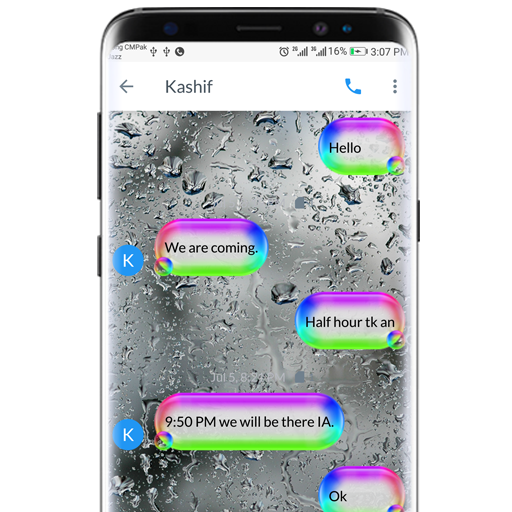 SMS Go Water Bubbles Theme with Rainbow Colors
