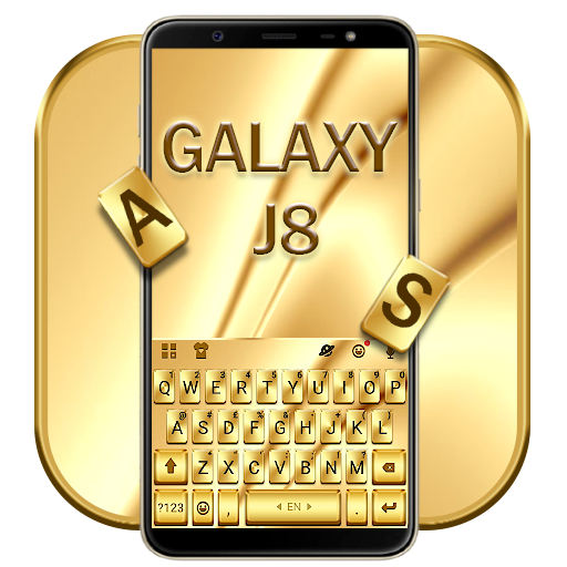Gold Galaxy J8 New Keyboard Theme