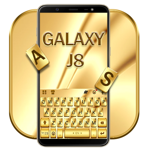 Gold Galaxy J8 New Keyboard Theme