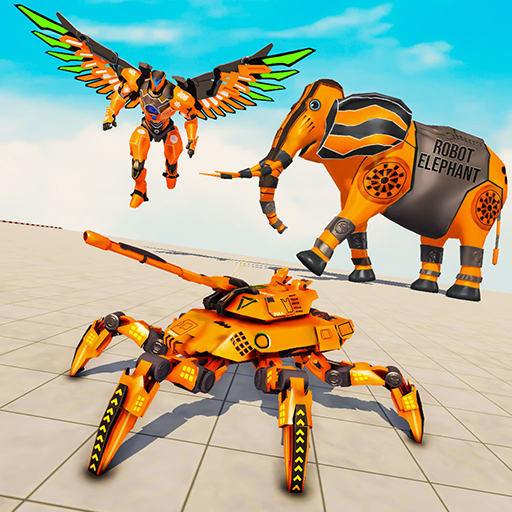 蜘蛛坦克機器人汽車遊戲：飛行機器人大象