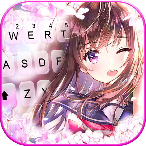 Sakura Anime Girl Keyboard Bac